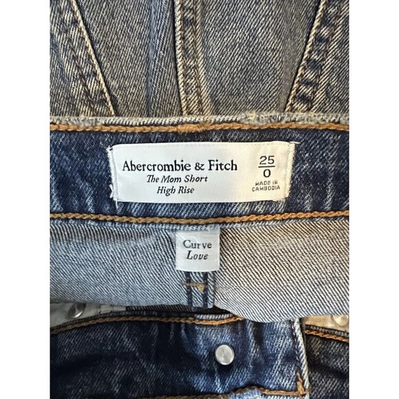 ABERCROMBIE & FITCH Women Curve Love The High Rise Mom Shorts Size 25 / 0 - Picture 7 of 9